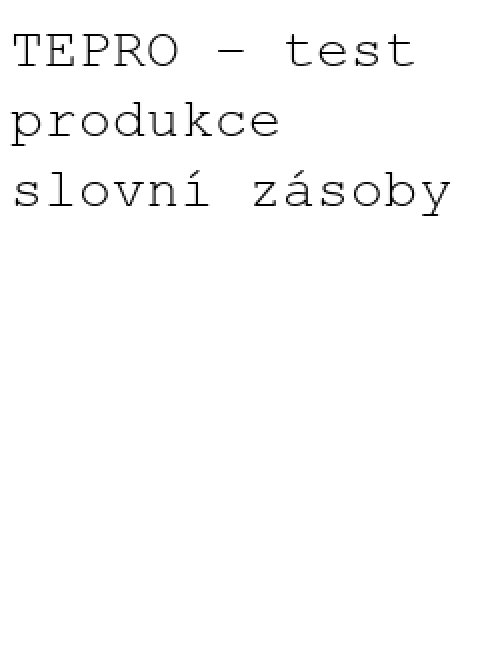 TEPRO – test produkce slovní zásoby